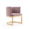 Manhattan Comfort Aura Dining Chair in Blush and Polished Brass DC026-BH - alternate 1